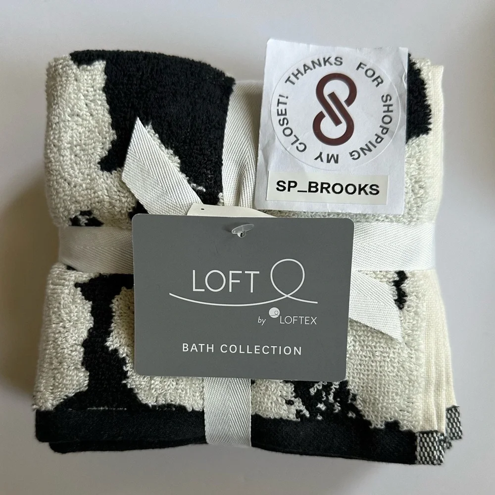 🎁8PC LOFT Bath Towel Set - 8 Pieces - BLACK MILK IN BLOOM